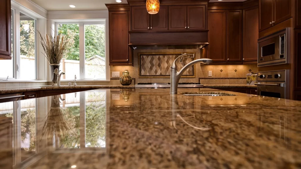 brown granite countertops